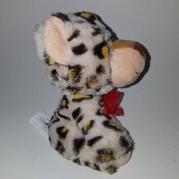 Hug Fun Jungle Leopard Plush Small 6" Stuffed Animal Toy Red Bow - Picture 6 of 8
